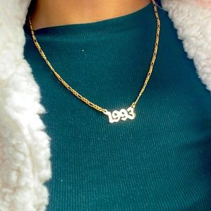 Super cute timeless 18k gold PLATED birth year necklace!